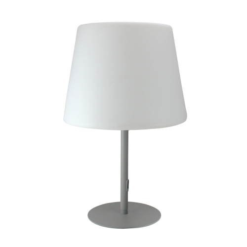 23.25" Gray and White Outdoor Table Top Patio Lamp