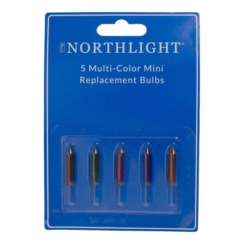 Pack of 5 Multi-Color Mini Christmas Replacement Bulbs, 6 Volts