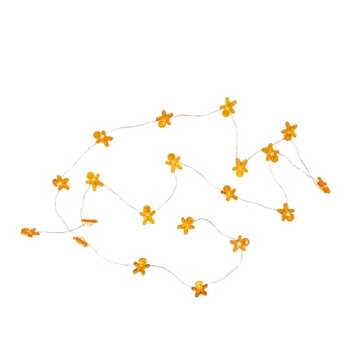 10-Count LED Mini Gingerbread Men Christmas Fairy Lights, 5.25ft, Copper Wire