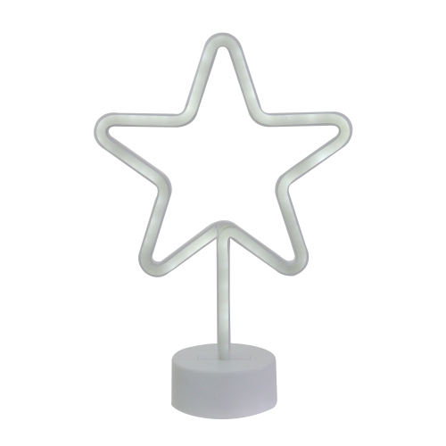 NORTHLIGHT  11.5" Star Led Neon Style Table Sign In White