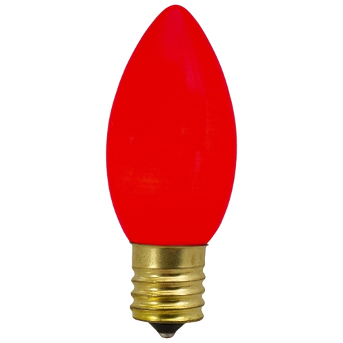 NORTHLIGHT  Set Of 4 C9 Opaque Christmas Replacement Bulbs - 3" In Red