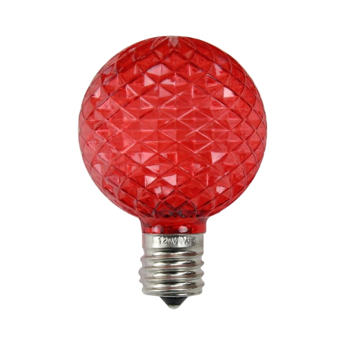 NORTHLIGHT  Pack Of 25 Faceted Led G50 Christmas Replacement Bulbs In Red
