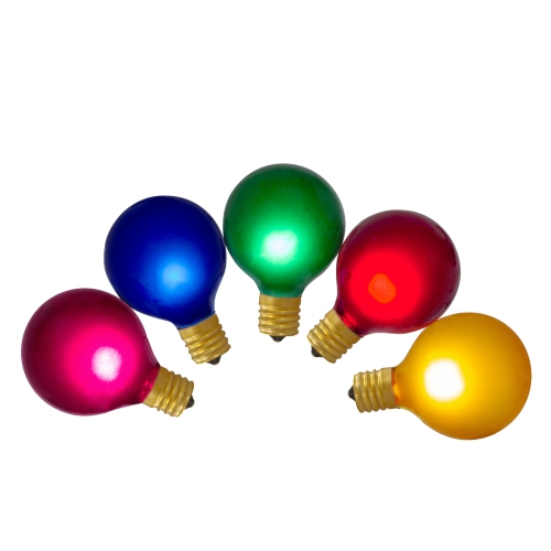Pack of 10 Multi-Color Satin G50 Globe Christmas Replacement Bulbs