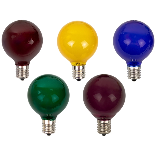 Pack of 10 Multi-Color Satin G50 Globe Christmas Replacement Bulbs
