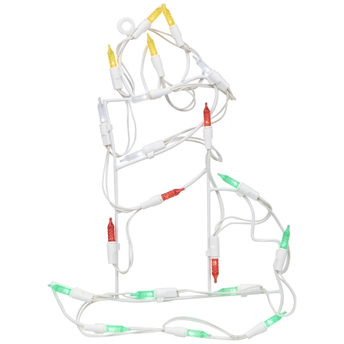 12" Lighted White Battery Operated LED Candle Christmas Window Silhouette Decoration