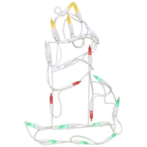 12" Lighted White Battery Operated LED Candle Christmas Window Silhouette Decoration