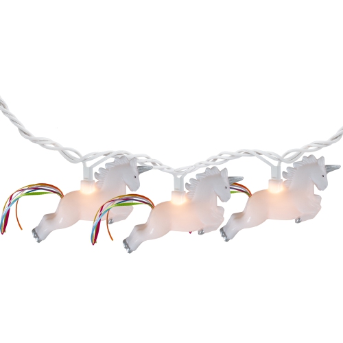 DENNIS EAST  10 Count Unicorn Summer Novelty String Lights, 6 Ft Wire In White