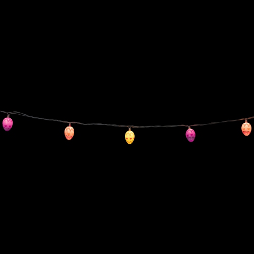 10-Count Pastel Multi-Color Easter Egg String Light Set, 7.25ft White Wire
