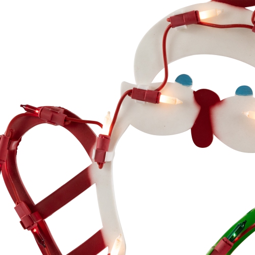 Lighted Santa Claus with Gift Sack Christmas Window Silhouette - 17.5 Inch