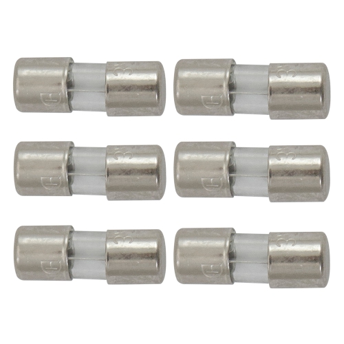Pack of 6 Replacement Fuses for Mini Christmas Lights, 3 Amps