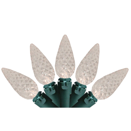 NORTHLIGHT  70 Warm White Led Faceted C6 Christmas Lights - 23 Ft Wire In Green They are great as long as they light