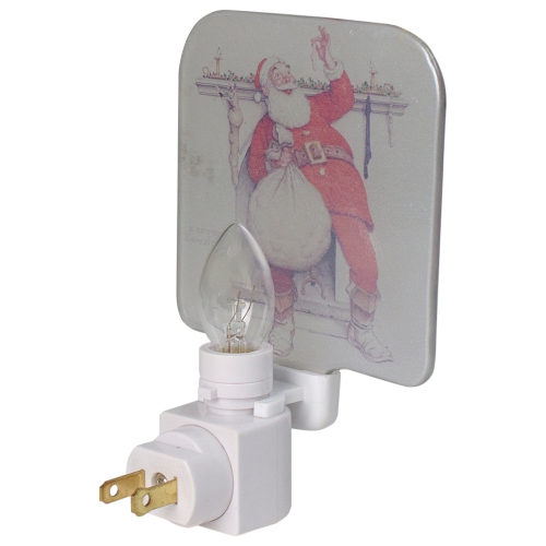 6" Norman Rockwell 'Filling the Stocking' Glass Christmas Night Light