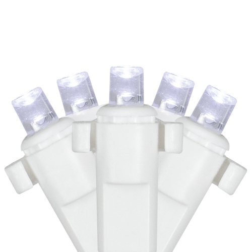 2' x 8' Pure White LED Wide Angle Net Style Column Wrap Christmas Lights, White Wire