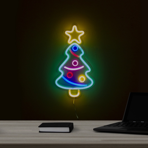 15" LED Lighted Neon Christmas Tree Wall Sign