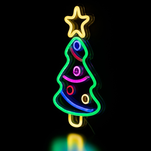 15" LED Lighted Neon Christmas Tree Wall Sign