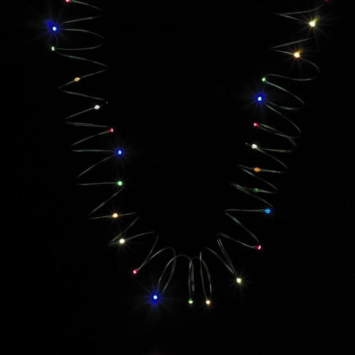 60 Multi-Colored Angel Tear LED Christmas Lights - 19.5 ft Green Wire