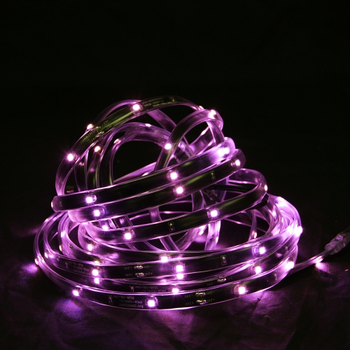 CC CHRISTMAS DECOR  18' Pink Led Outdoor Christmas Linear Tape Lighting - Finish In Black