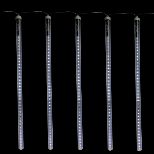 5 Transparent Dripping Icicle Snowfall Christmas Light Tubes - 13.25 ft Clear Wire