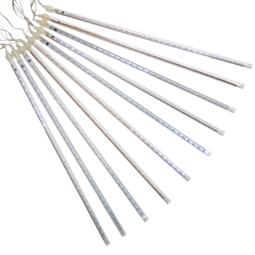 5 Transparent Dripping Icicle Snowfall Christmas Light Tubes - 13.25 ft Clear Wire