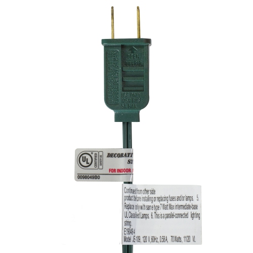 10-Count Clear Mercury Glass G50 Globe Christmas Light Set, 9ft Green Wire