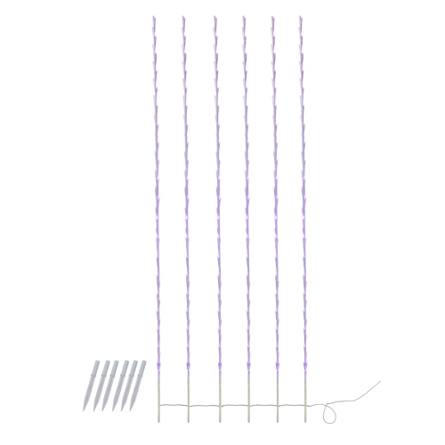 NORTHLIGHT  240 Purple Led Lighted Branch Patio Christmas Light Stakes - 8.5 Ft Wire In White