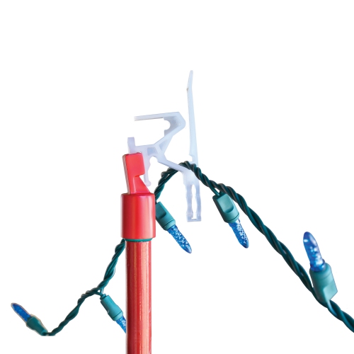 Set of 25 Ladderless Red and Green Light Hanging Kit, 11ft