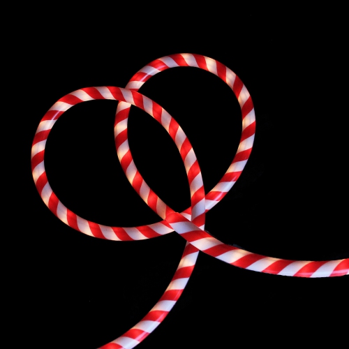 NORTHLIGHT  18' And White Striped Candy Cane Christmas Rope Light In Red 