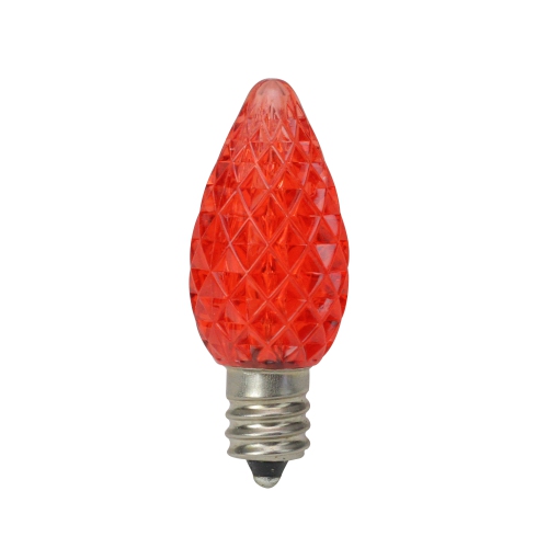 NORTHLIGHT  Pack Of 25 Faceted Led C7 Christmas Replacement Bulbs In Red