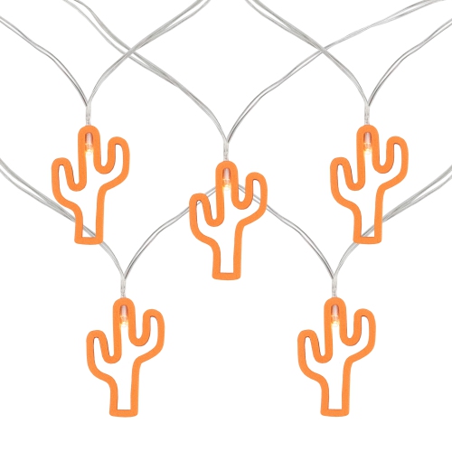 10-Count LED Orange Cactus Fairy Lights - Warm White