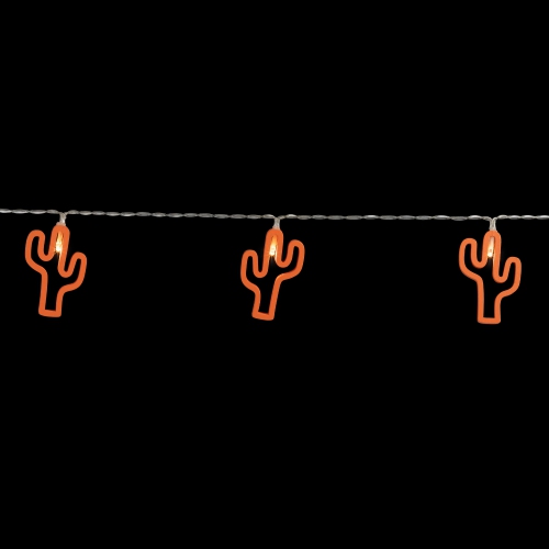 10-Count LED Orange Cactus Fairy Lights - Warm White