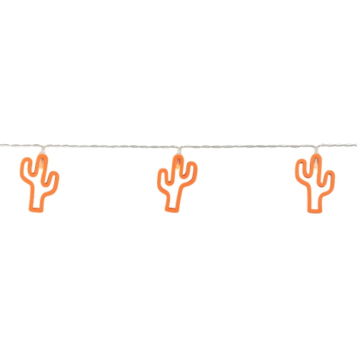 10-Count LED Orange Cactus Fairy Lights - Warm White