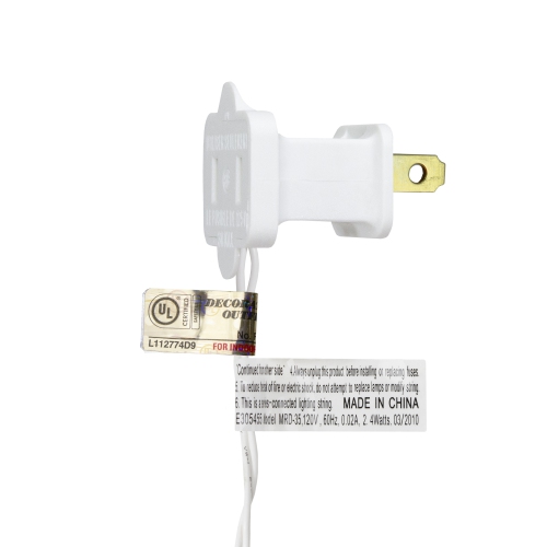 35-Count Warm White LED Wide Angle Christmas Lights - 17.5ft White Wire