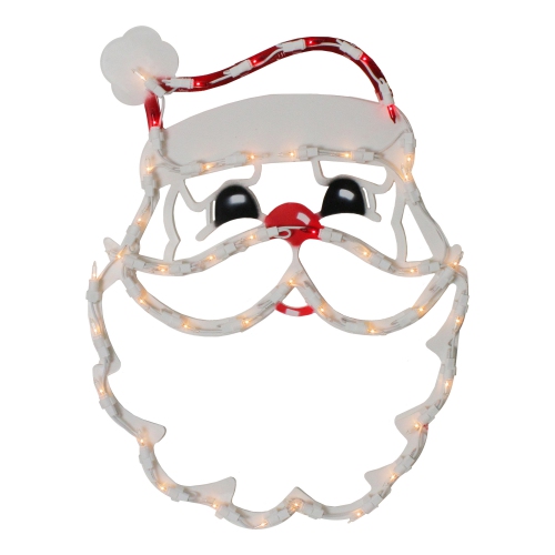 Lighted Santa Claus Christmas Window Silhouette - 17.5 Inch