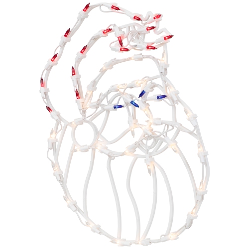 Décoration lumineuse en forme de fenêtre Père Noël, 18 po
