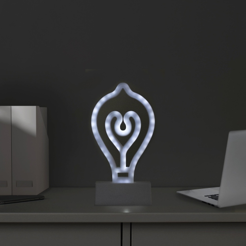 8.5" Battery Operated Neon Style Light Bulb LED Table Light