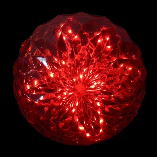 6" LED Lighted Red Crystal Sphere Outdoor Christmas Decoration