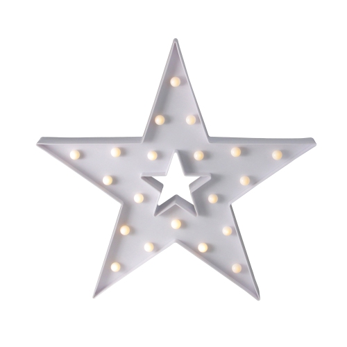NORTHLIGHT  15" Star Led Marquee Wall Sign In White