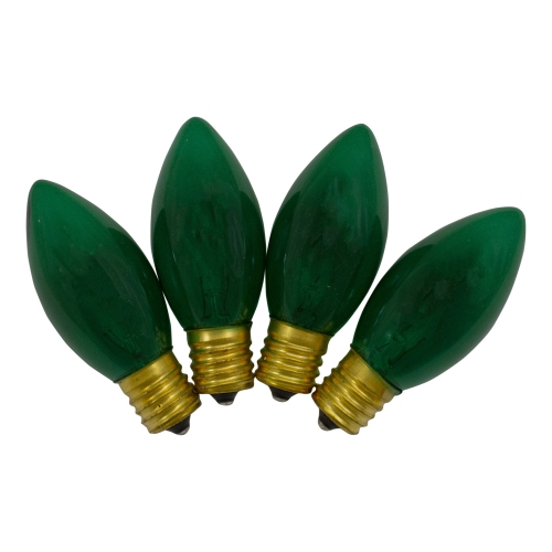 Set of 4 Green C9 Transparent Christmas Replacement Bulbs - 3"