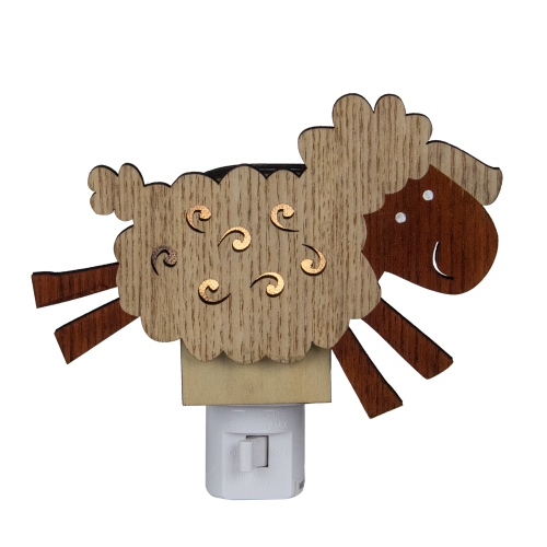 Veilleuse en bois de 6 po avec mouton Leaping Sheep