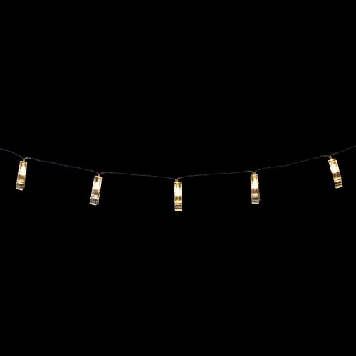 15-Count Clothes Pin Photo Holding LED Patio String Lights - Warm White