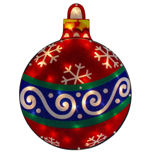 NORTHLIGHT  "19.5"" Lighted Christmas Ornament Window Silhouette" In Red