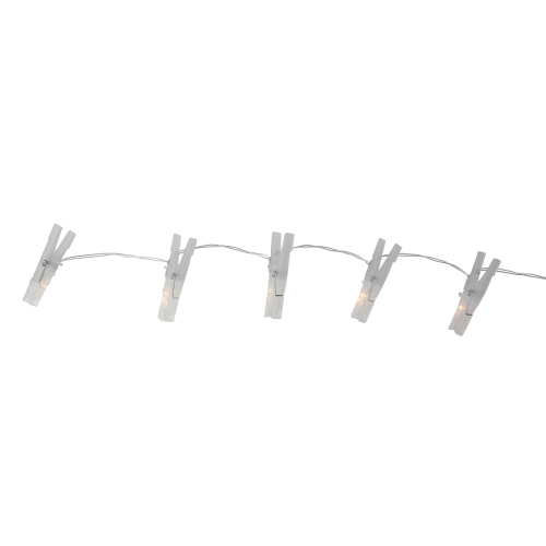 15 Clothespin Summer Novelty Patio String Lights - 6.5 ft Clear Wire