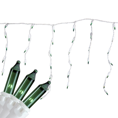 Mini-glaçons lumineux verts, 100 unités, fil blanc, 3.5 pi