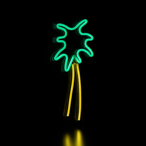 19" Green and Yellow Palm Tree LED Neon Style Wall Sign