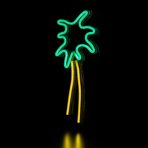 19" Green and Yellow Palm Tree LED Neon Style Wall Sign