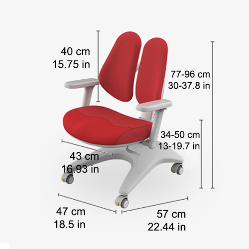 Best4kids Ergonomic Kids Child's Desk Task Chairs Adjustable Height-Red chair with pink washable chair cover