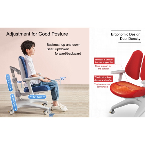 Best4kids Ergonomic Kids Child's Desk Task Chairs Adjustable Height--Blue Color