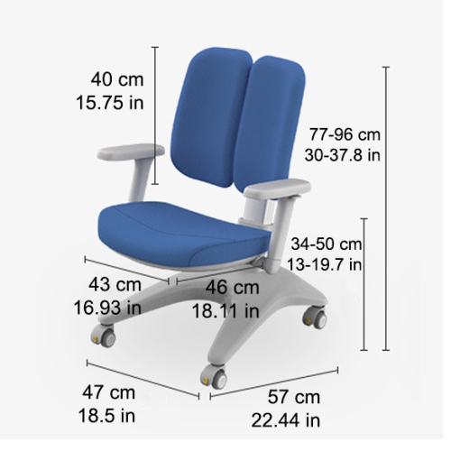 Best4kids Ergonomic Kids Child's Desk Task Chairs Adjustable Height--Blue Color