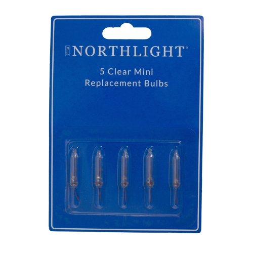 Pack of 5 Clear Christmas Replacement Bulbs, 3.5 Volts