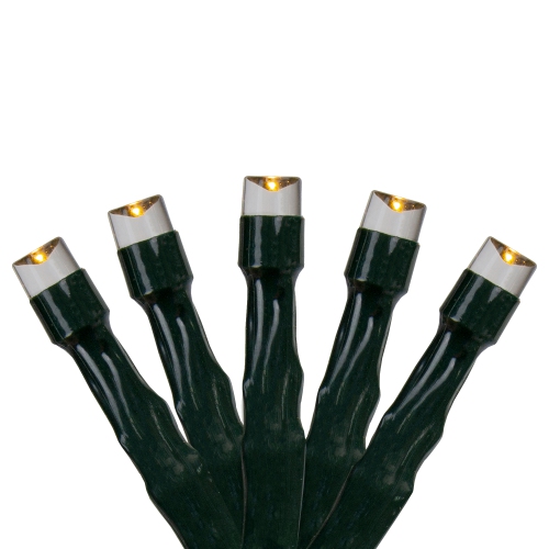 50-Count Warm White LED Micro Wide Angle Christmas Lights, 32ft Green Wire